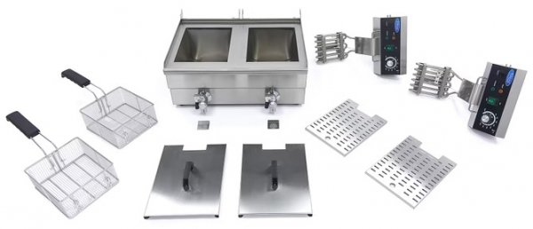 Frytkownica 2 x 10L - z Kranem Profesjonalna MAXIMA 09365229 5905317013284