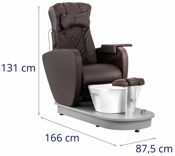  Fotel do pedicure elektryczny - brodzik na stopy - 3 stopnie masażu - 120 W - 200 kg - brązowy Physa 10040858 PHYSA BOGOTA BROWN