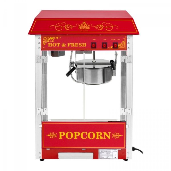 Maszyna do popcornu - czerwona - amerykański design ROYAL CATERING 10010546 RCPS-16.3