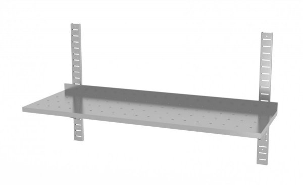 Półka wisząca przestawna pojedyncza, perforowana z dwiema konsolami 1000 x 300 x 600 mm POLGAST 381103-PERF 381103-PERF