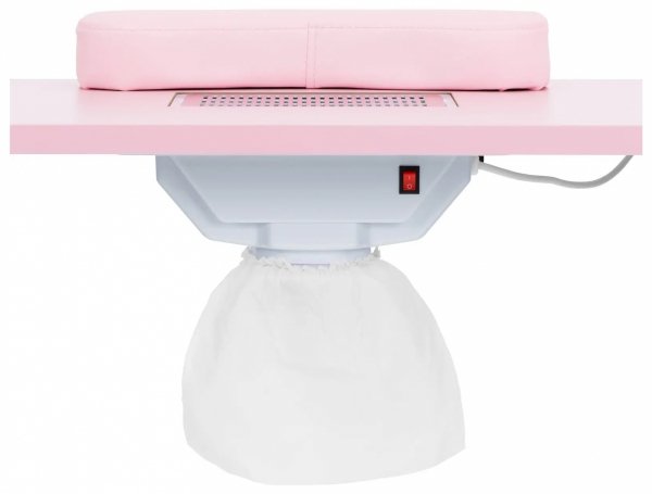 Biurko do manicure - z pochłaniaczem - różowe / złote - 3 szuflady - podpórka pod dłonie Physa 10040782 PHY_MC05