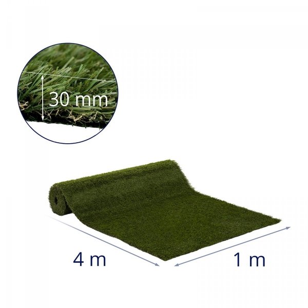 Sztuczna trawa - 100 x 400 cm - wysokość: 30 mm HILLVERT 10090270 HT-VAG-1X4