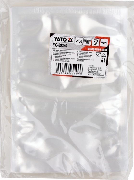 WORKI DO PAKOWAREK KOMOROWYCH 140*200MM 70UM PAPE, 100SZT YATO YG-09330 YG-09330