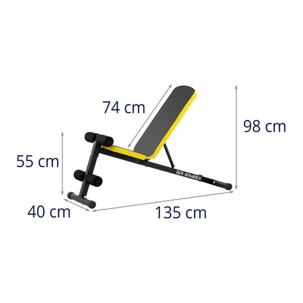 Ławka treningowa regulowane oparcie 100 kg GYMREX 10230219 GR-MG112