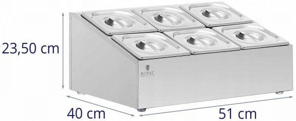 Ekspozytor na pojemniki GN 6 GN 1/6 11.4l Royal Catering RCPN-06 10012755 4062859104496