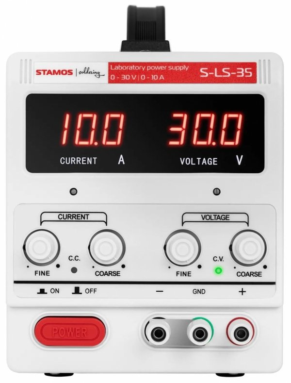 Zasilacz laboratoryjny - 0-30 V - 0-10 A DC - LED STAMOS 10021065  S-LS-35