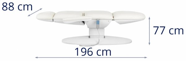 Fotel kosmetyczny - elektryczny - 3 silniki - 300 W - 196 x 58 x 56 - 76 cm - 150 kg - biały Physa 10040733 PHYSA TERAMO