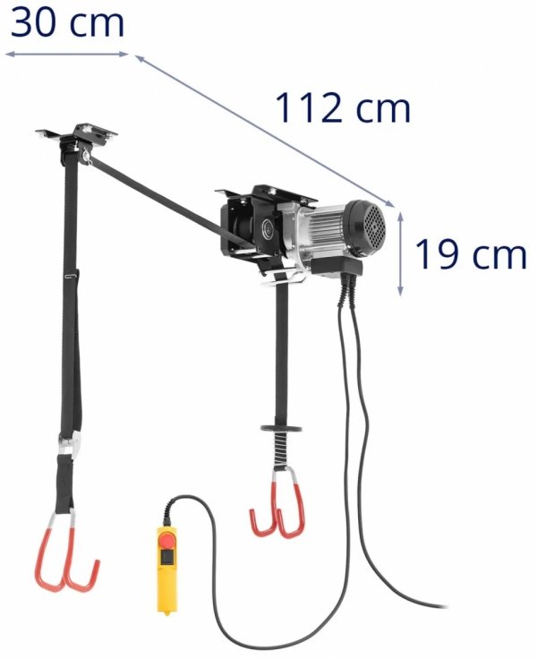 Elektryczny podnośnik rowerowy - wysokość podnoszenia 3 m - pilot MSW 10062539 MSW-BL-100