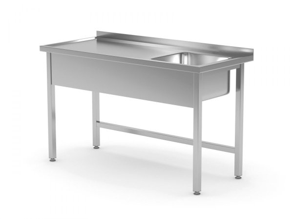 Stół ze zlewem bez półki - komora po prawej stronie 1100 x 600 x 850 mm POLGAST 211116-P 211116-P