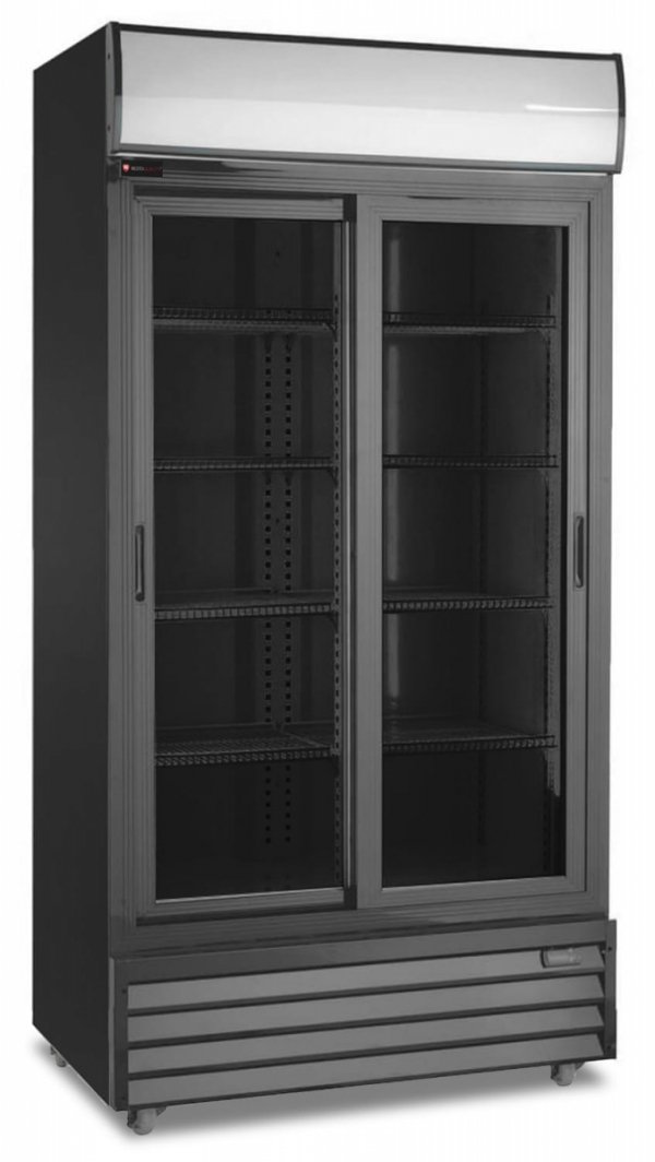 Szafa chłodnicza przeszklona RQ801SL-BLACK | 800l | drzwi przesuwne | czarna (SD801SL)