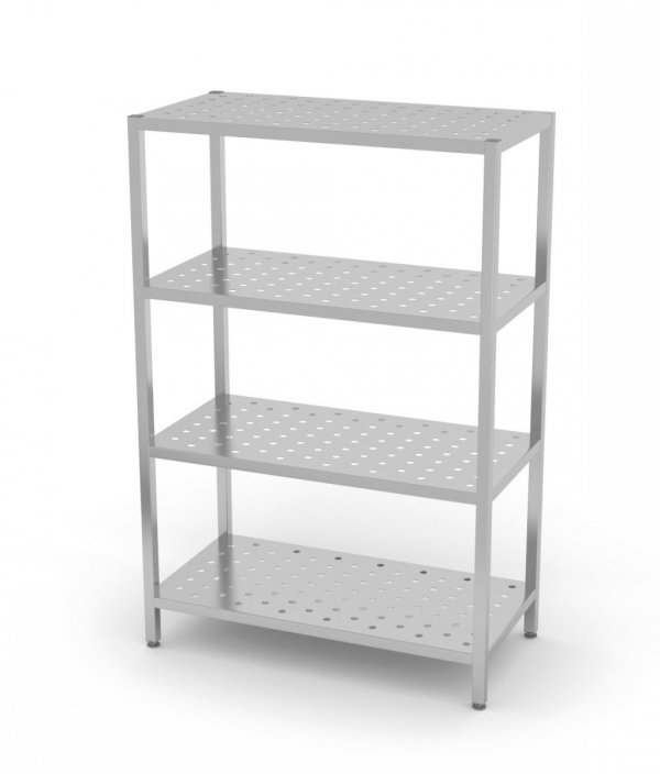 Regał magazynowy, 4 półki perforowane 1200 x 600 x 1800 mm POLGAST 344126 344126