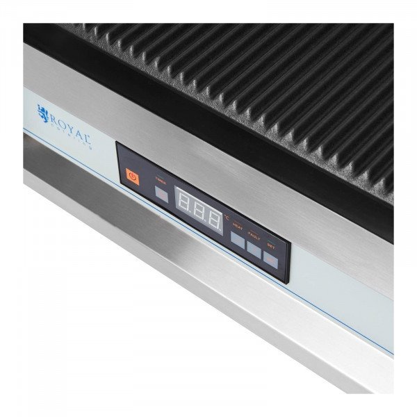 Grill kontaktowy - 2200 W - 10057 - duża płyta - ryflowany ROYAL CATERING 10012043 RC-C301
