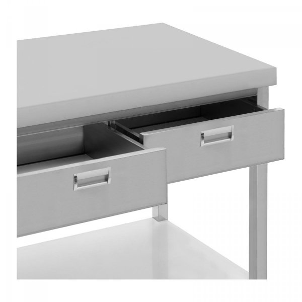Stół ze stali nierdzewnej z szufladami - 150 x 60 cm ROYAL CATERING 10012697 RCAT-150/60-D