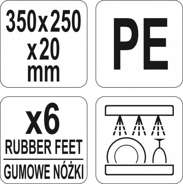 DESKA DO KROJENIA 350x250x20 BIAŁA YATO YG-02160 YG-02160