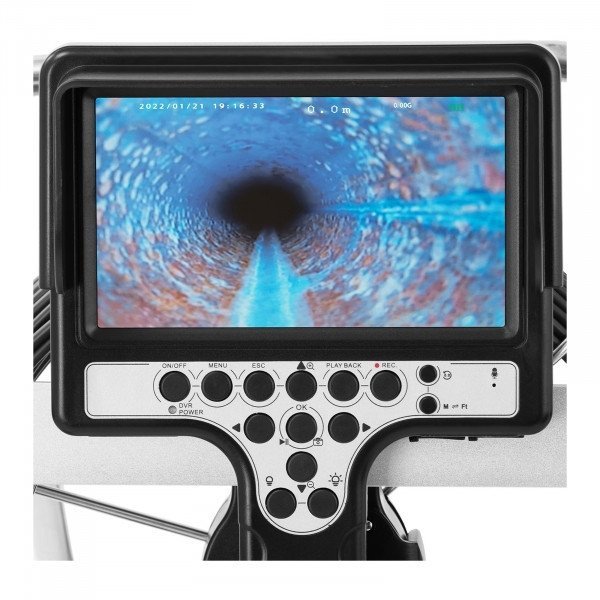 Kamera inspekcyjna - 30 m - 12 LED - 7-calowy wyświetlacz IPS - z szyną STEINBERG 10030899 SBS-EC-300C