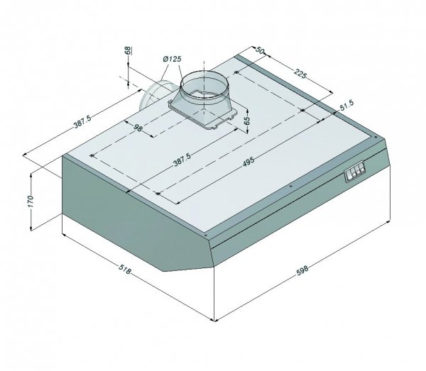 Novy – okap, szer.600, StCrNi BARTSCHER 100060 100060