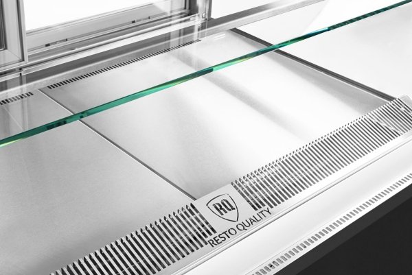 Witryna cukiernicza chłodnicza Dolce Visione Premium 1300 | wnętrze ze stali nierdzewnej | 1300x690x1300 mm