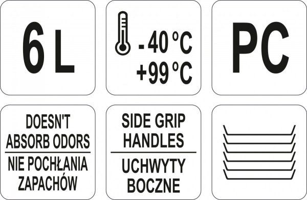 POJEMNIK Z POLIWĘGLANU 6L YATO YG-00522 YG-00522