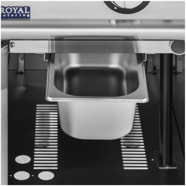 Grill gazowy - 6 kW - 50 - 300°C - propan / LPG / gaz ziemny - szafka dolna - Royal Catering 10013403 RCGG-40/700CS 4062859277015
