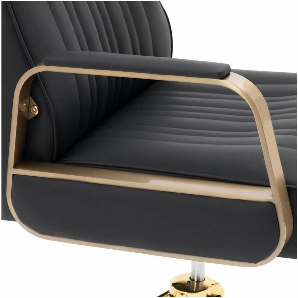 Fotel fryzjerski z podnóżkiem 56-73 cm 200 kg czarny/złoty PHYSA PHYSA STAUNTON BLACK &amp; GOLD 10040759 4062859238023