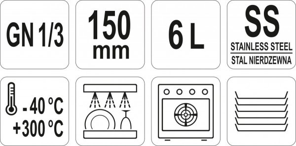 POJEMNIK GASTRONOMICZNY GN 1/3 150 YATO YG-00274 YG-00274