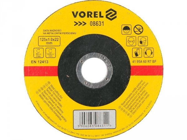 TARCZA DO CIĘCIA METALU 125X1X22 VOREL 8631