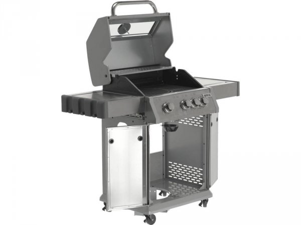 GRILL GAZOWY 3+1 STAL NIERDZEWNA 11,5KW, Z SZYBĄ YATO YG-20015