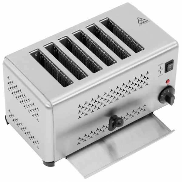 Toster - 2500 W - na 6 kromek - Royal Catering 10013480 RCET-6N