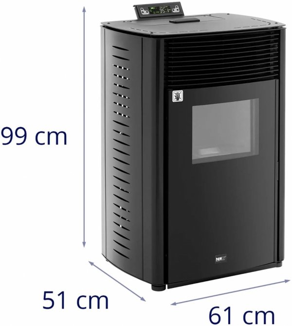 Piec na pellet - 13 kW - na 50 - 325 m³ - 5 poziomów - timer MSW MSW-PLT-13 10062360 4062859188595