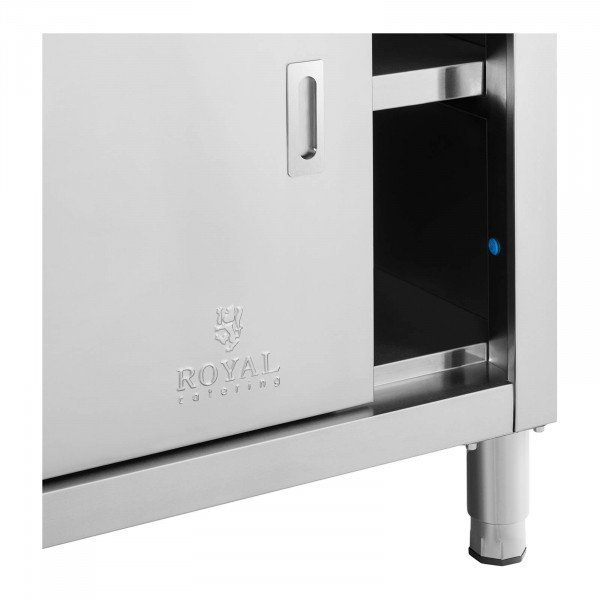 Stół roboczy z szafką - rant - 200 x 70 cm - 600 kg ROYAL CATERING 10011669  RCSSCB-200X70-E-B