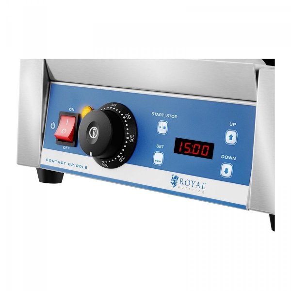 Grill kontaktowy - 1800 W - wyświetlacz LED ROYAL CATERING 10010574 RCKG-2200-GY