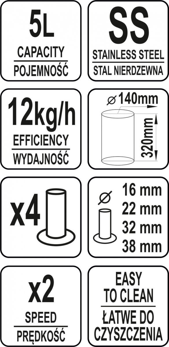 NADZIEWARKA DO KIEŁBAS S/S 5L YATO YG-03360 YG-03360
