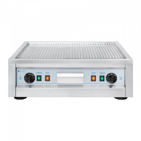 Płyta grillowa podwójna - 59 cm - Royal Catering - ryflowana - moc 2 x 1600 W ROYAL CATERING 10012039 RC-EG01
