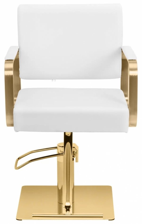 Fotel fryzjerski z podnóżkiem - 50 - 66 cm - 200 kg - biały / złoty Physa 10040886 PHYSA OTLEY WHITE_GOLD