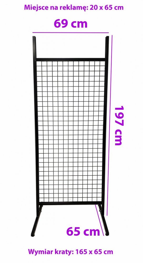 Stojak ekspozytor z 20 haczykami, 2 koszami - CZARNY + komplet 4 kół