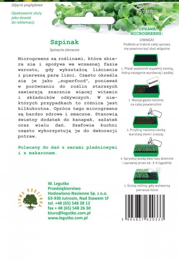 Microgreens - Szpinak 10g