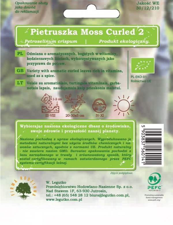 Bio nasiona Pietruszka naciowa Moss Curled 2