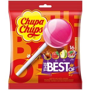 Chupa Chups Best Of Lizaki Mix Smaków Cola Jabłko Truskawka 120g 10 sztuk