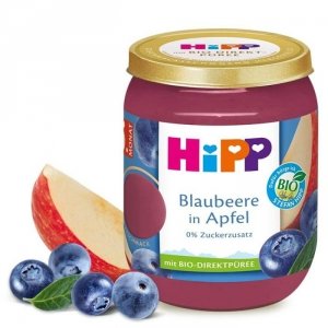 HIPP BIO 100% Owoce Borówki Jabłka 160g 5m