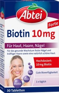 Abtei Tabletki do Włosów, Cery i Paznokci Biotyna 10mg, 30szt