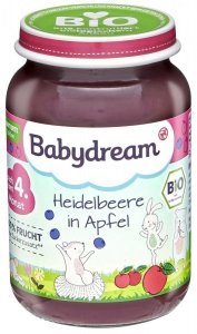 BabyDream Bio przecier Owocowy Jagody Jabłka 4m 190g