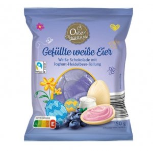 OP Wielkanocne jajka Biała Czekolada Puszysty krem Jogurtowo Borówkowy 150g