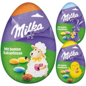 Milka Czekoladowe Jajko Drażetki Grzechotka 50g