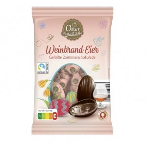 OP Wielkanocne Czekoladowe Jajka z Alkoholem Brandy Ciemna Czekolada 150g