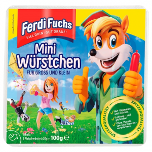 Ferdi Fuchs Dla Dzieci Mini Kiełbaski Wieprzowe 5x20g Niemcy