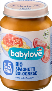 Babylove Bio Spaghetti Bolonese Wołowina 5m 190g Niemcy