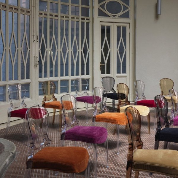 Stylowe krzesła z poduszką na siedzisko Pedrali Queen 650