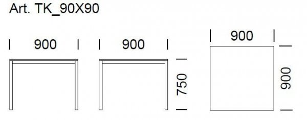 Stół Kwadratowy Kuadro 800x800 Pedrali
