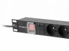 Lanberg Listwa zasilająca Rack PDU 19  1U 10A 7X 230V PL 2m czarna C14