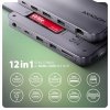 AXAGON HMC-12GM2 Wieloportowy hub USB 12in1 + M.2 NVMe/SATA pozycja, 10Gbps, 3x USB-A, USB-C, HDMI 4K/60Hz, DP 4K/60Hz, GLAN, SD